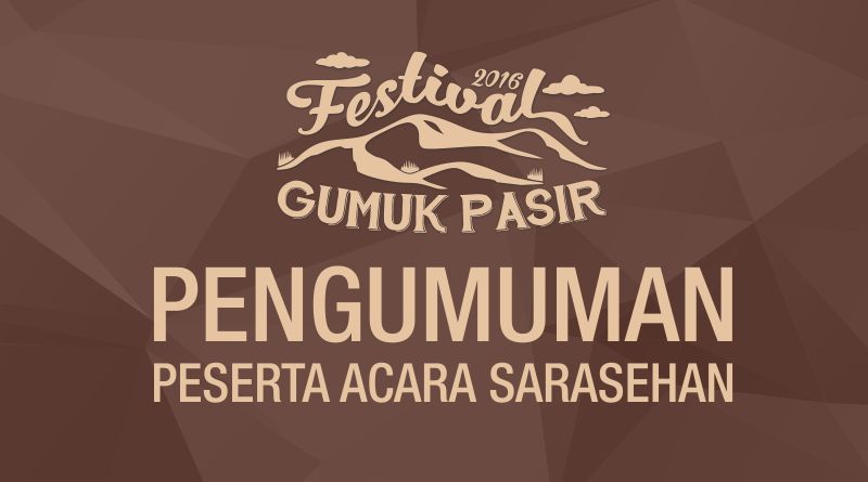 Pengumuman Peserta Sarasehan