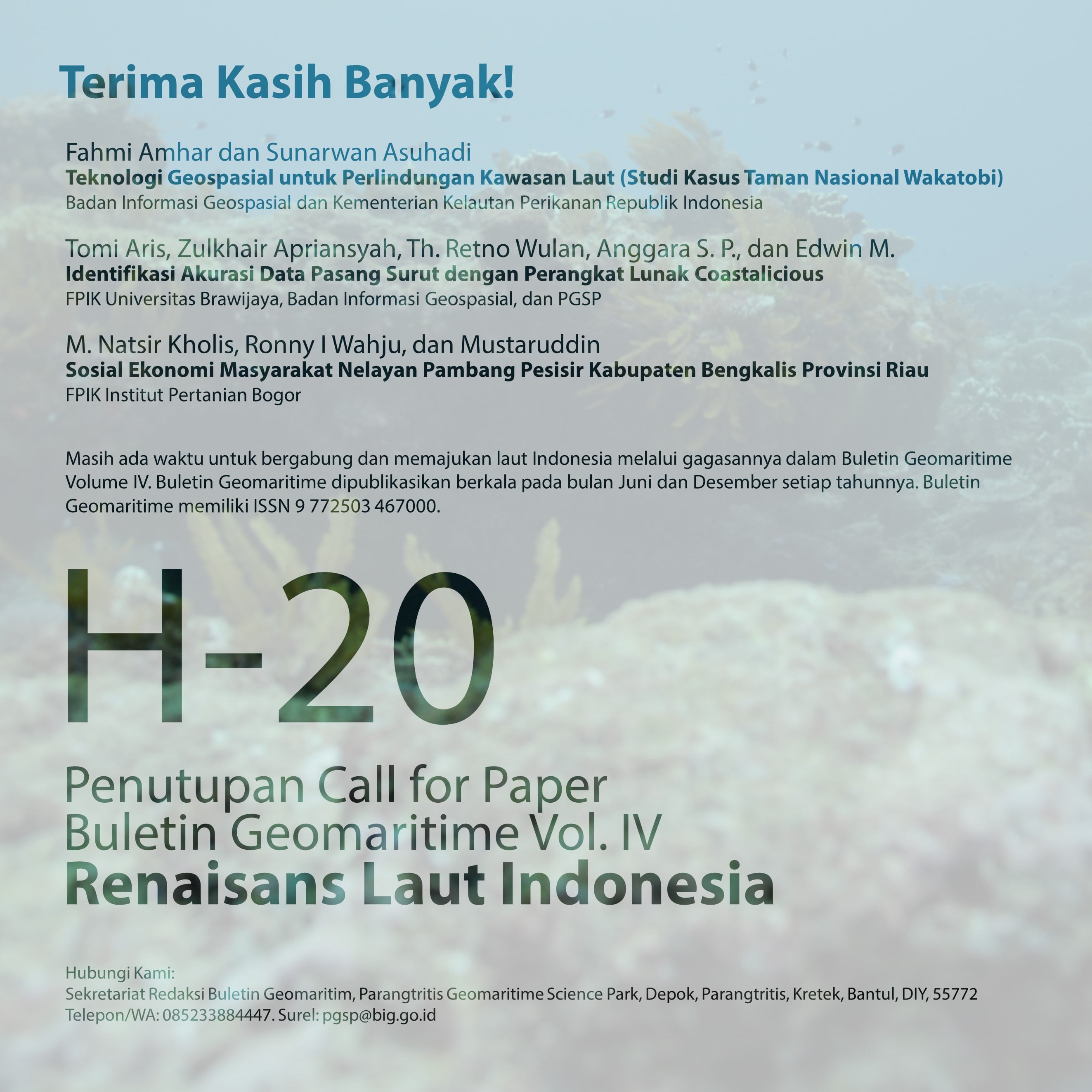 Masih Ada Kesempatan Call For Paper Buletin Geomaritime Vol. IV